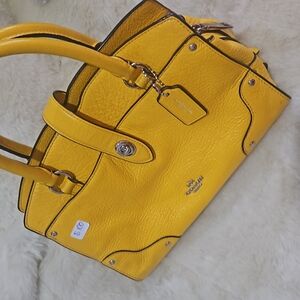 Coach Yellow Leather Tote Bag